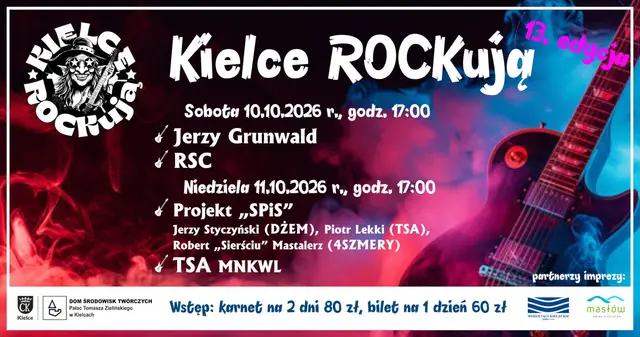 Festiwal KIELCE ROCKują (sobota, 10.10.2026 r.)
